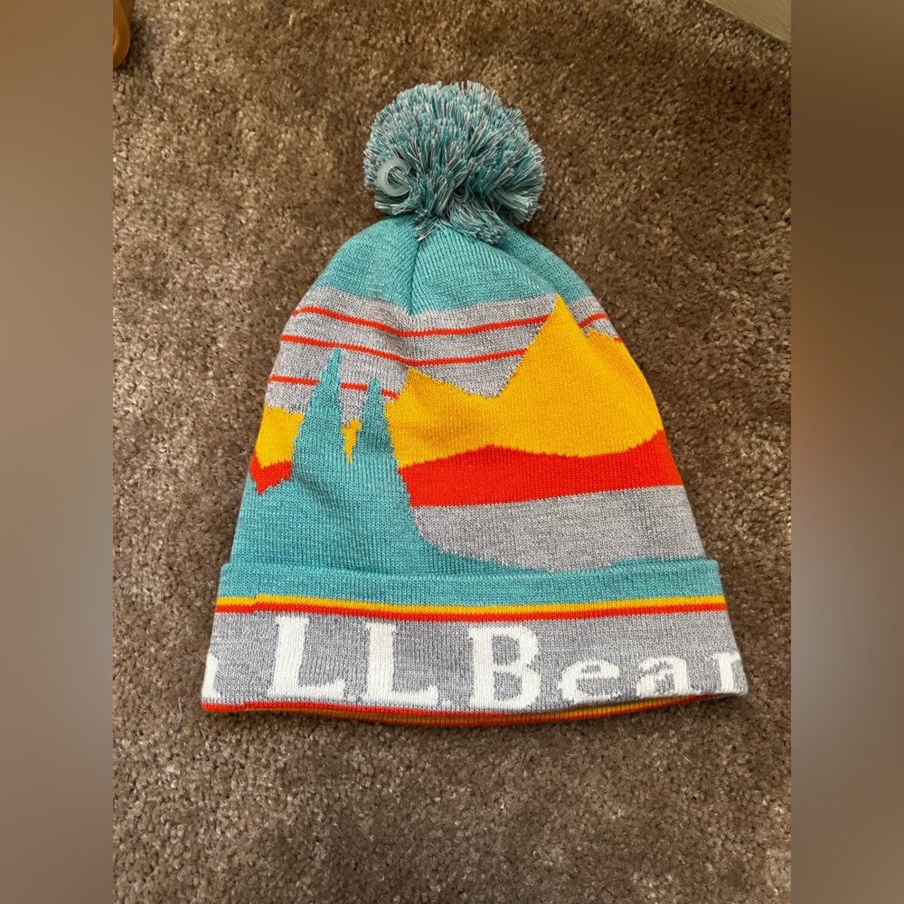 L.L. Bean Multicolor Pom-Pom Hat